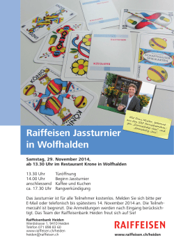 Plakat Jassturnier - Raiffeisen
