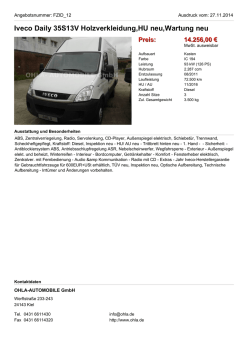 Iveco Daily 33S11V 2014 1,1t Nutzlast1,9%Finanzierung - OHLA