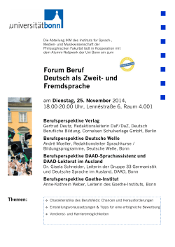 Forum Beruf Deutsch als Zweit- und Fremdsprache