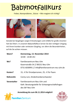 Babynotfallkurs November 2014 - Plakat