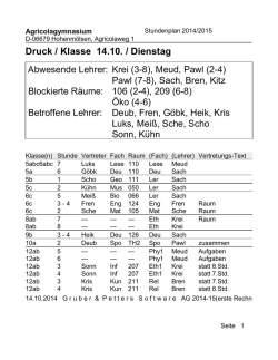 Druck / Klasse 14.10. / Dienstag - Agricolagymnasium Hohenm&ouml;lsen