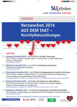 Herzwochen 2014 AUS DEM TAKT &ndash; - SLK Kliniken