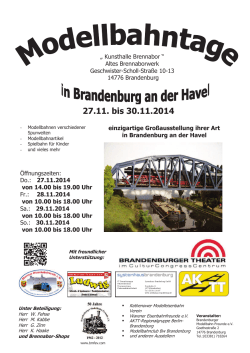 27.11. bis 30.11.2014 - Brandenburger Modellbahn - Freunde eV