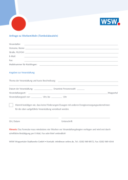 Werbemittelanfrage - Wuppertaler Stadtwerke