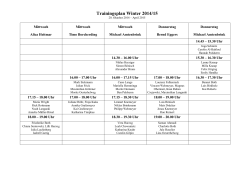 Winter Trainingsplan 2014/2015, Mittwoch und Donnerstag