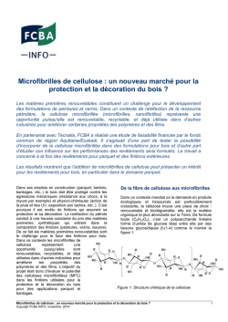 Microfibrilles de cellulose : un nouveau marché pour la