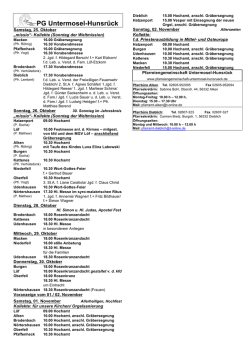 Gottesdienste vom 25.10.2014 bis 02.11.2014