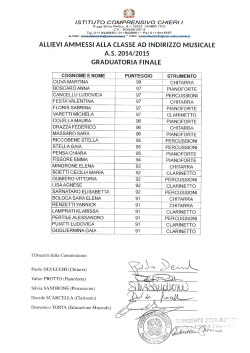 graduatoria sezione musicale a.s. 2014/2015