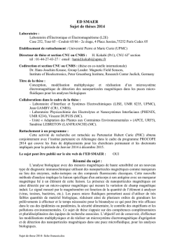 ED SMAER Sujet de th&egrave;ses 2014