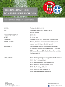 fussballcamp des sc hessen dreieich 2014 - SC Hessen Dreieich eV