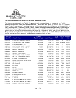 The following portfolio data for the Franklin Templeton funds is made