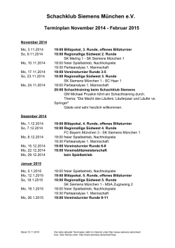 Schachklub Siemens München eV Terminplan November 2014