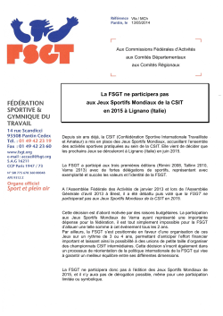 non participation FSGT JSM CSIT 2015