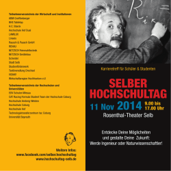 HOCHSCHULTAG SELBER - Selber Hochschultag