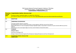 25th European Systemic Functional Linguistics - CLILLAC-ARP