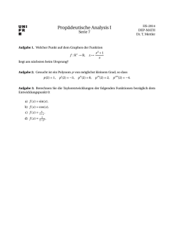 Prop&auml;deutische Analysis I
