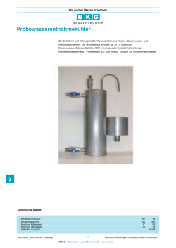 Probewasserentnahmekühler - BKG Wassertechnik GmbH