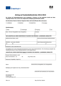 Erasmus+ Auslandsdienstreise-Formular