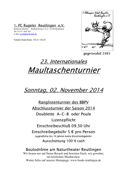 Maultaschenturnier - Boule Club Reutlingen