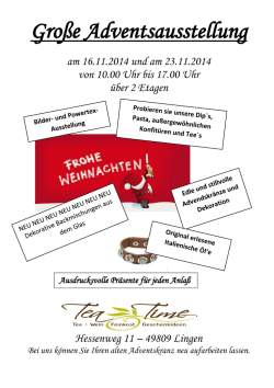 Gro&szlig;e Adventsausstellung - Tea Time