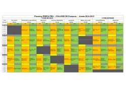 Planning PREPA PRO – COLLEGE DE Punaauia - Année 2014-2015