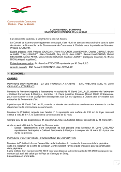Séance du 20 FEVRIER 2014 - Communauté de Communes