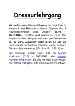 Dressurlehrgang mit Birgit Holz - RuF Neu-Versen.eV