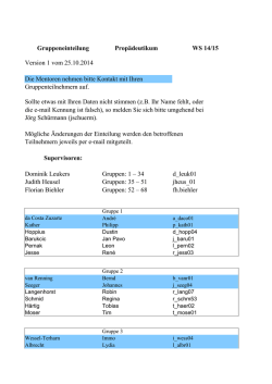 Gruppeneinteilung Prop&auml;deutikum WS 14/15 Version 1 vom 25.10