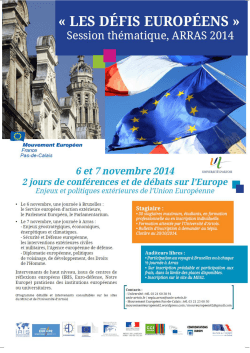 DEFIS EUROPEENS 2014 programme et infos pratiques