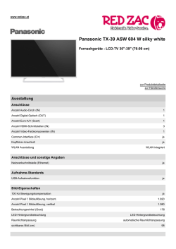 Produktdatenblatt Panasonic TX-39 ASW 604 W silky white