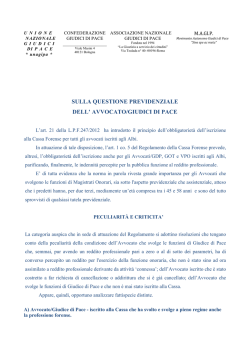documento congiunto - Confederazione Giudici di Pace