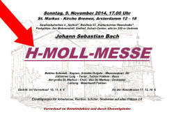 H-Moll-Messe - am 9. November 2014 um 17.00 Uhr