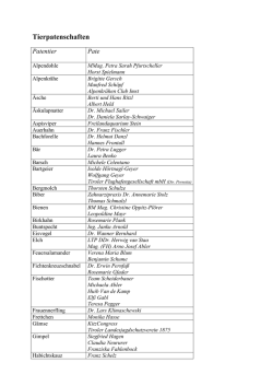 Liste der Tierpaten - Alpenzoo Innsbruck