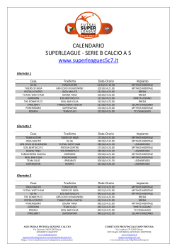 Calendario Serie B Superleague