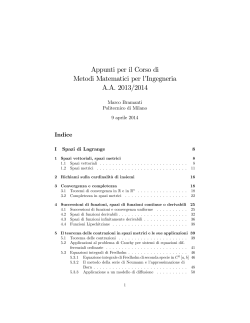 Appunti per il Corso di Metodi Matematici per loIngegneria AA 2013