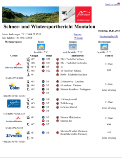 Schnee- und Wintersportbericht Montafon - Intermaps