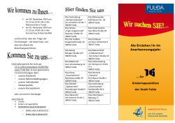 Flyer - Wir suchen Sie - in Fulda