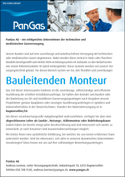 Bauleitenden Monteur - PanGas AG