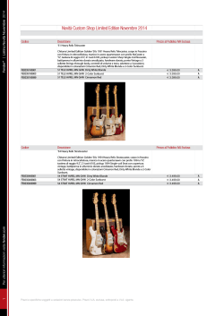 Fender Custom Shop Limited Edition Novembre 2014