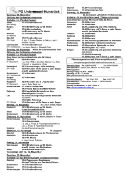 Gottesdienste vom 08.11.2014 bis 16.11.2014