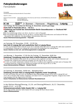 PDF mit allen detaillierten Meldungen - Fahrplanänderungen