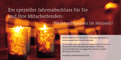 Ein spezieller Jahresabschluss f&uuml;r Sie und Ihre - Heimeli