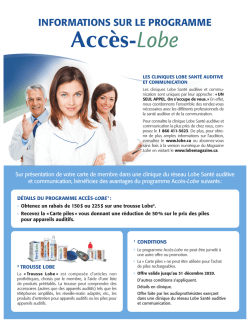 Informez-vous du programme Acc&egrave;s-Lobe en cliquant ici.