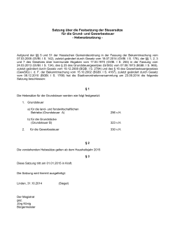 009-03 Satzung über die Festsetzung der Steuersätze für - Linden