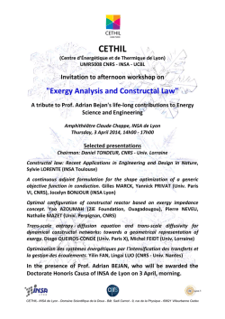 Invitation to afternoon workshop on - CETHIL