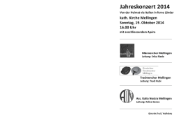Jahreskonzert 2014 - M&auml;nnerchor Mellingen