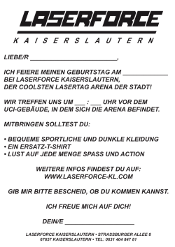 Einladung für Geburtstage - Laserforce Kaiserslautern
