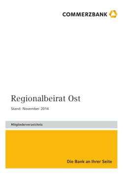 Regionalbeirat Ost  - Commerzbank