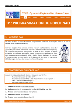 TP Programmation Robot NAO