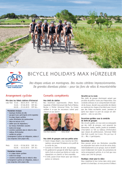 BICYCLE HOLIDAYS MAX HÜRZELER